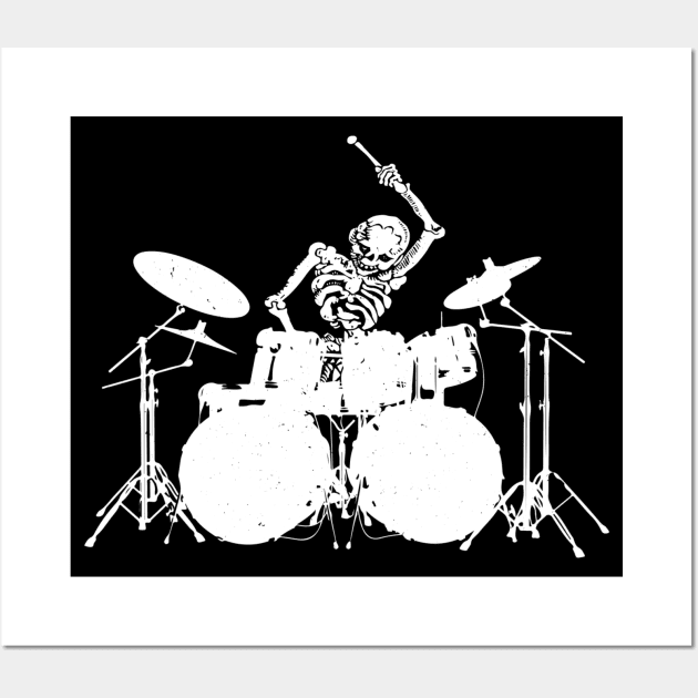 Skeleton On Drums Wall Art by blueversion